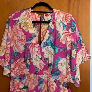 Farm Rio Floral Jumpsuit. Belted, wide leg.